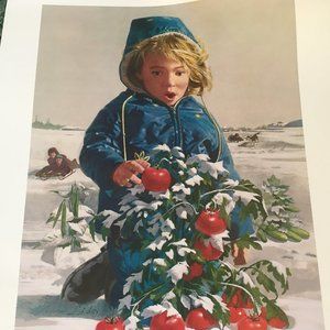 VTG art print poster Mystery in the snow Heinz